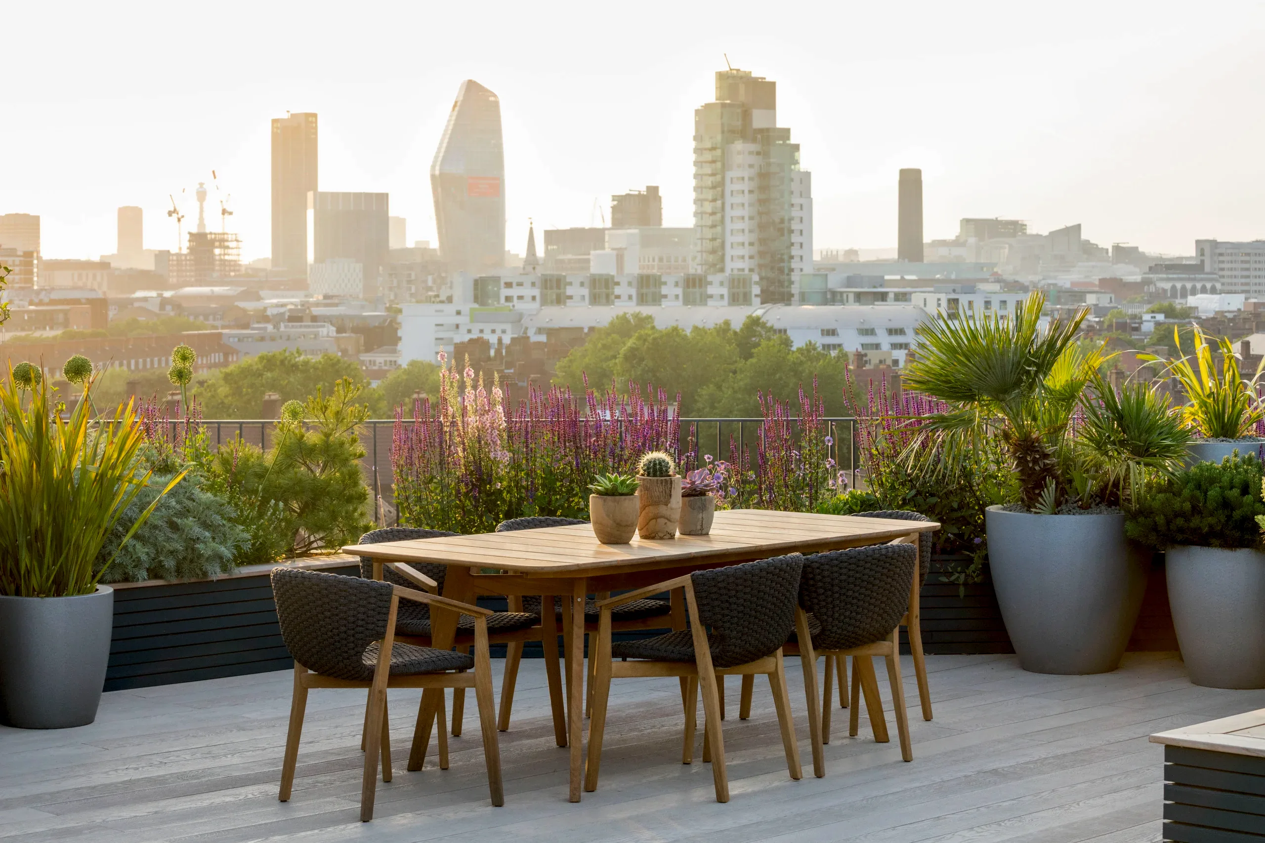 A roof garden design in central London