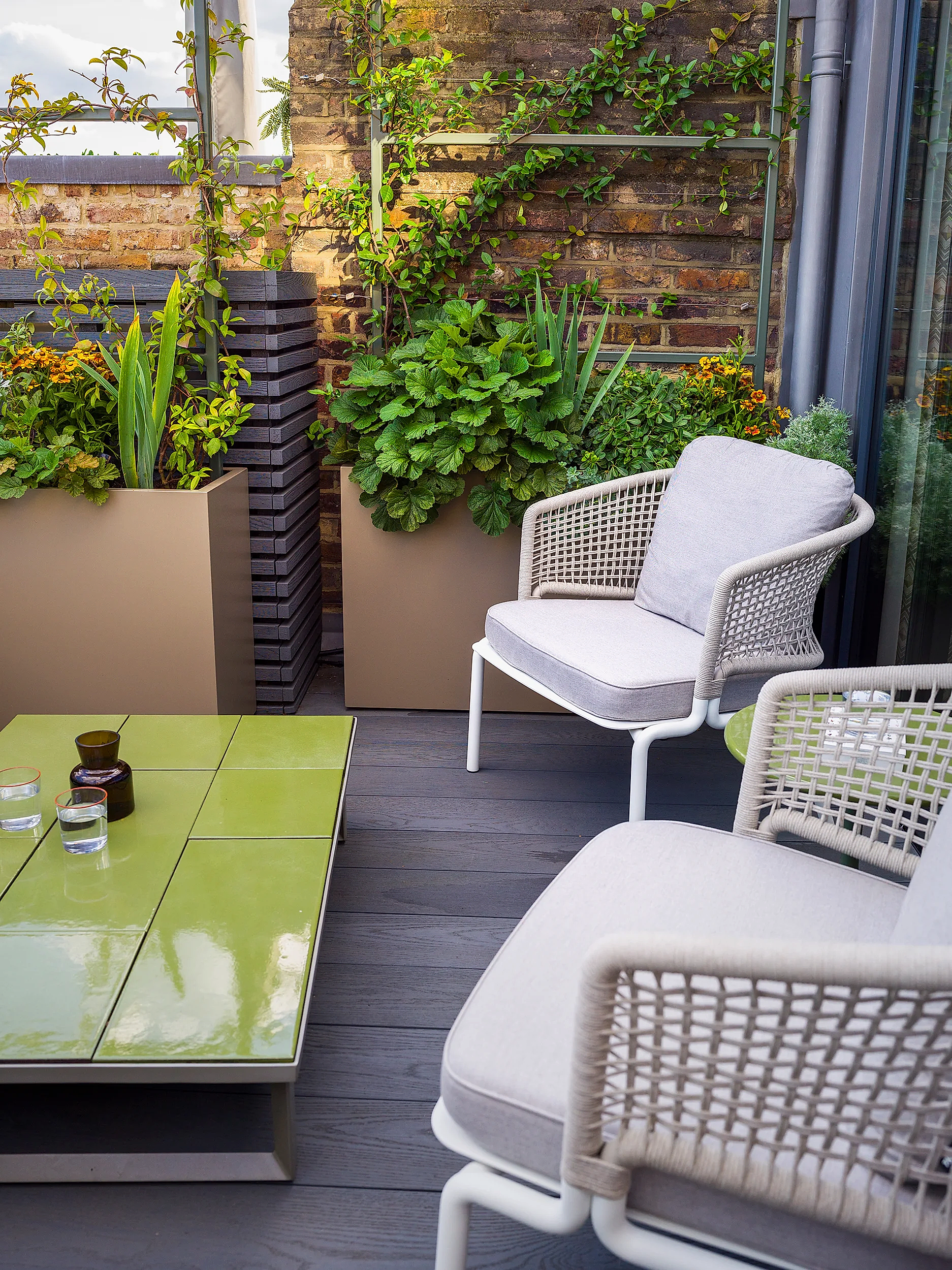 Rooftop terrace seating