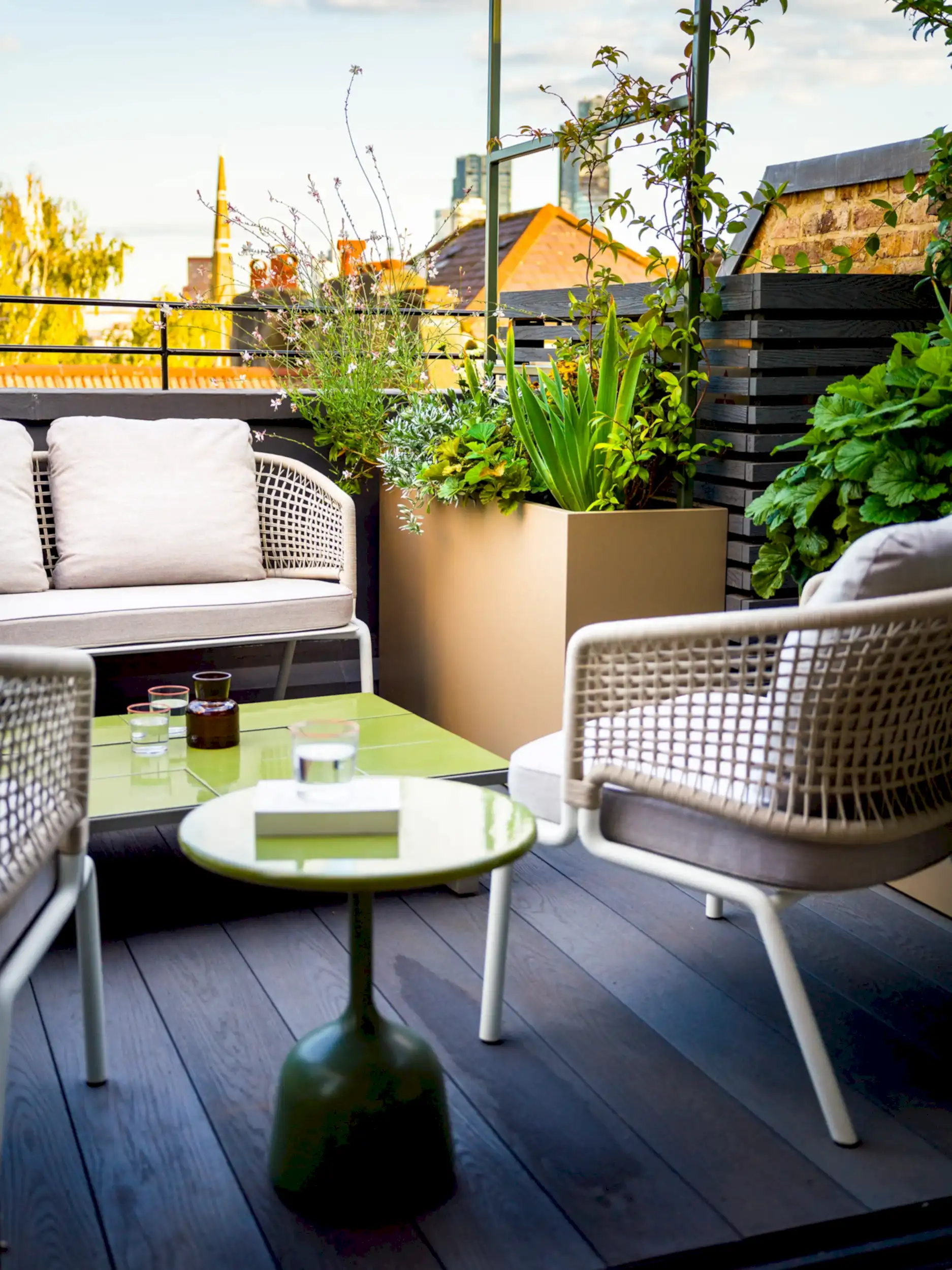 Rooftop terrace seating