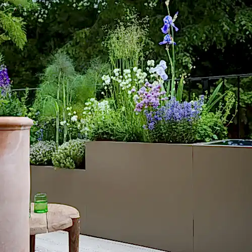 Roof terrace garden planters design and installation in London